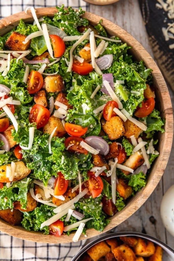 Kale Caesar Salad Recipe Easy Side Salad The Cookie Rookie