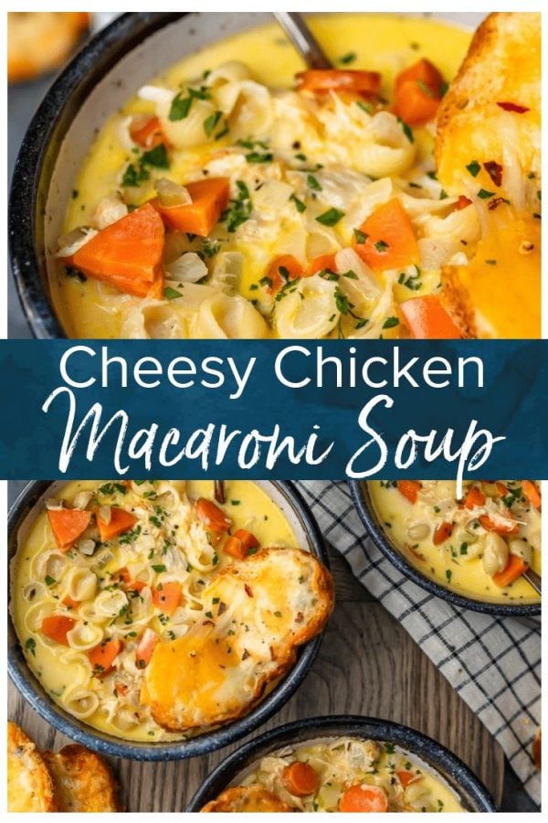Macaroni Soup is about to be your new favorite comfort food! I've combined delicious, creamy soup with cheeeesy macaroni and cheese to create the perfect dish: Chicken Mac and Cheese Soup. You're going to want to eat a bowl of this every day!