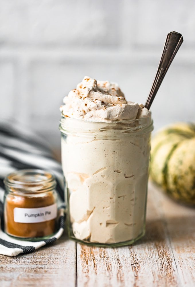 pumpkin whipped cream in a jar