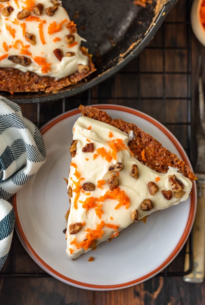 Easy Carrot Cake Recipe Baked in Lodge Wedge Pan