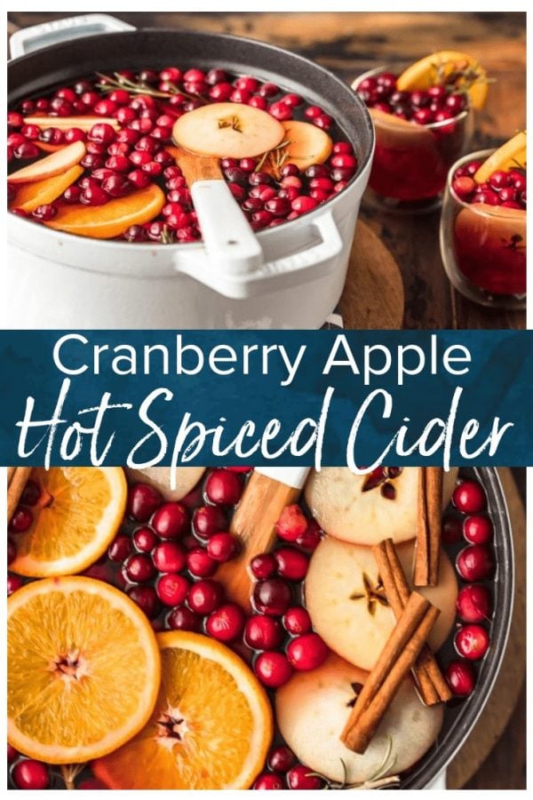 Spiced Cider is a holiday must! Warm things up this season with this delicious Cranberry Apple Hot Cider Recipe. It's easy, it's festive, and it's the perfect drink to serve for any Christmas party. Make it without alcohol for the whole family, or make it spiked hot apple cider for the adults. Either way, the flavor is just perfect!