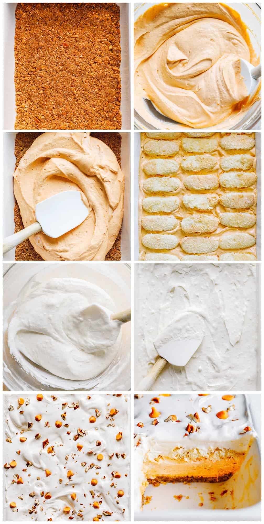 step by step photos for how to make pumpkin pie dessert lasagna