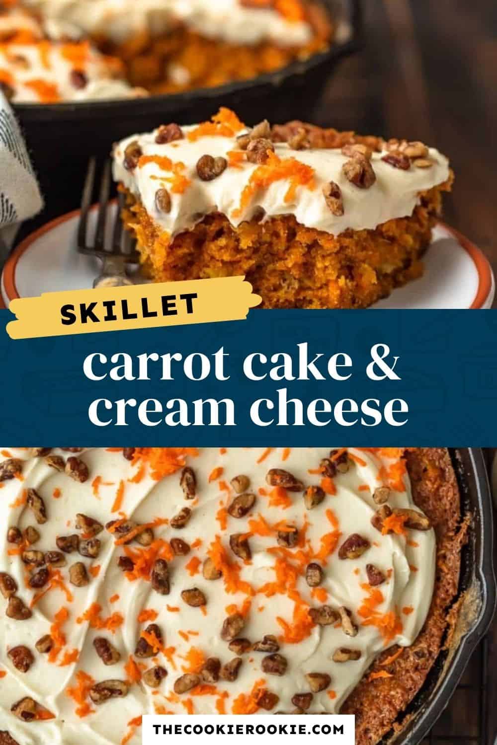 skillet carrot cake pin image