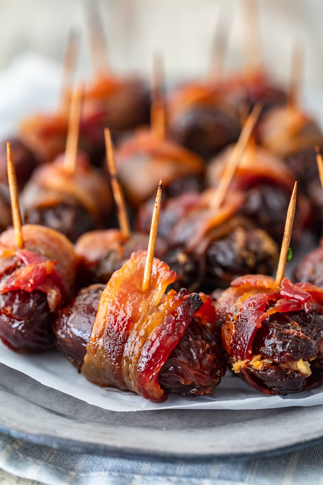 Bacon Wrapped Dates with Goat Cheese - (VIDEO!!)