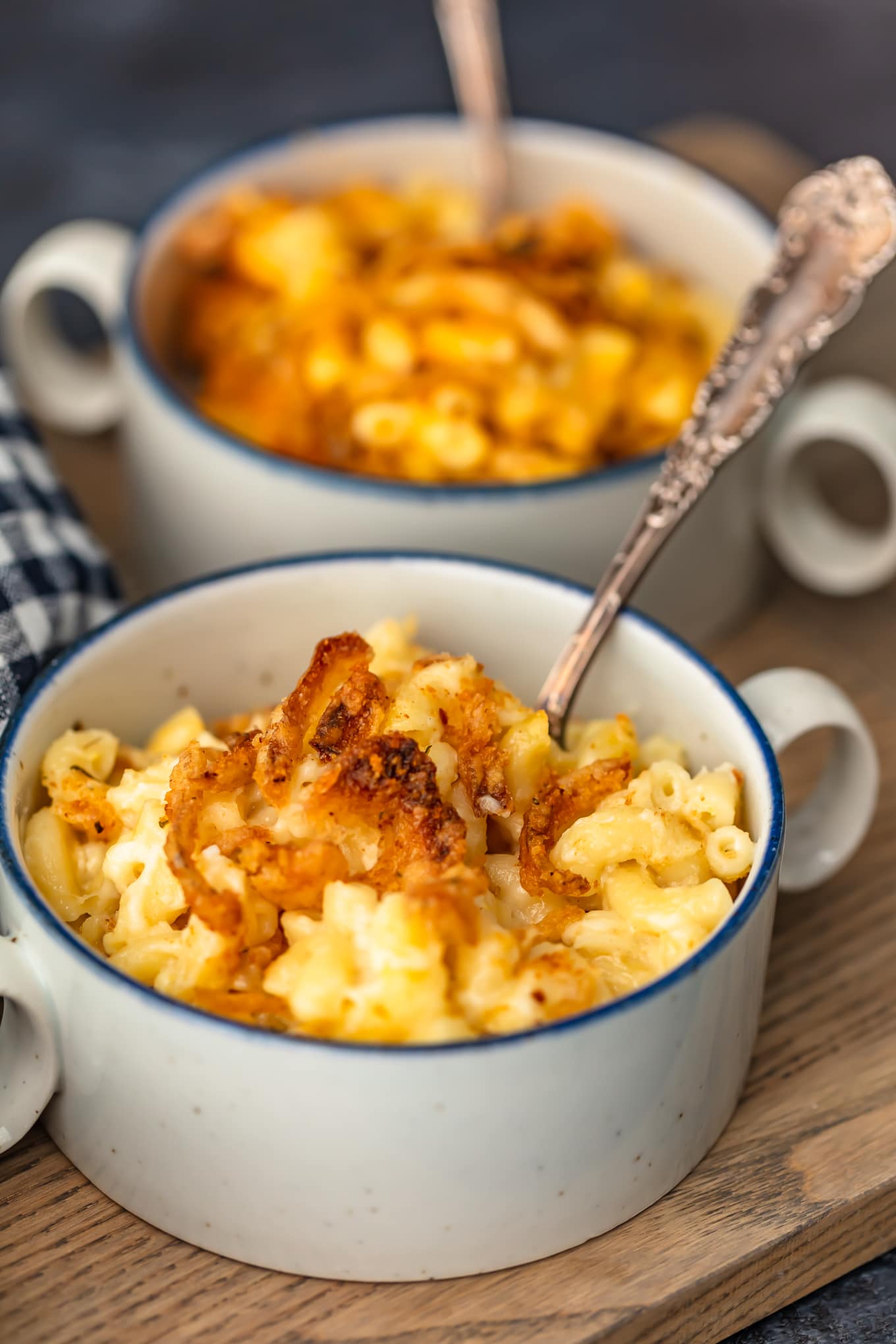 plated baked mac and cheese