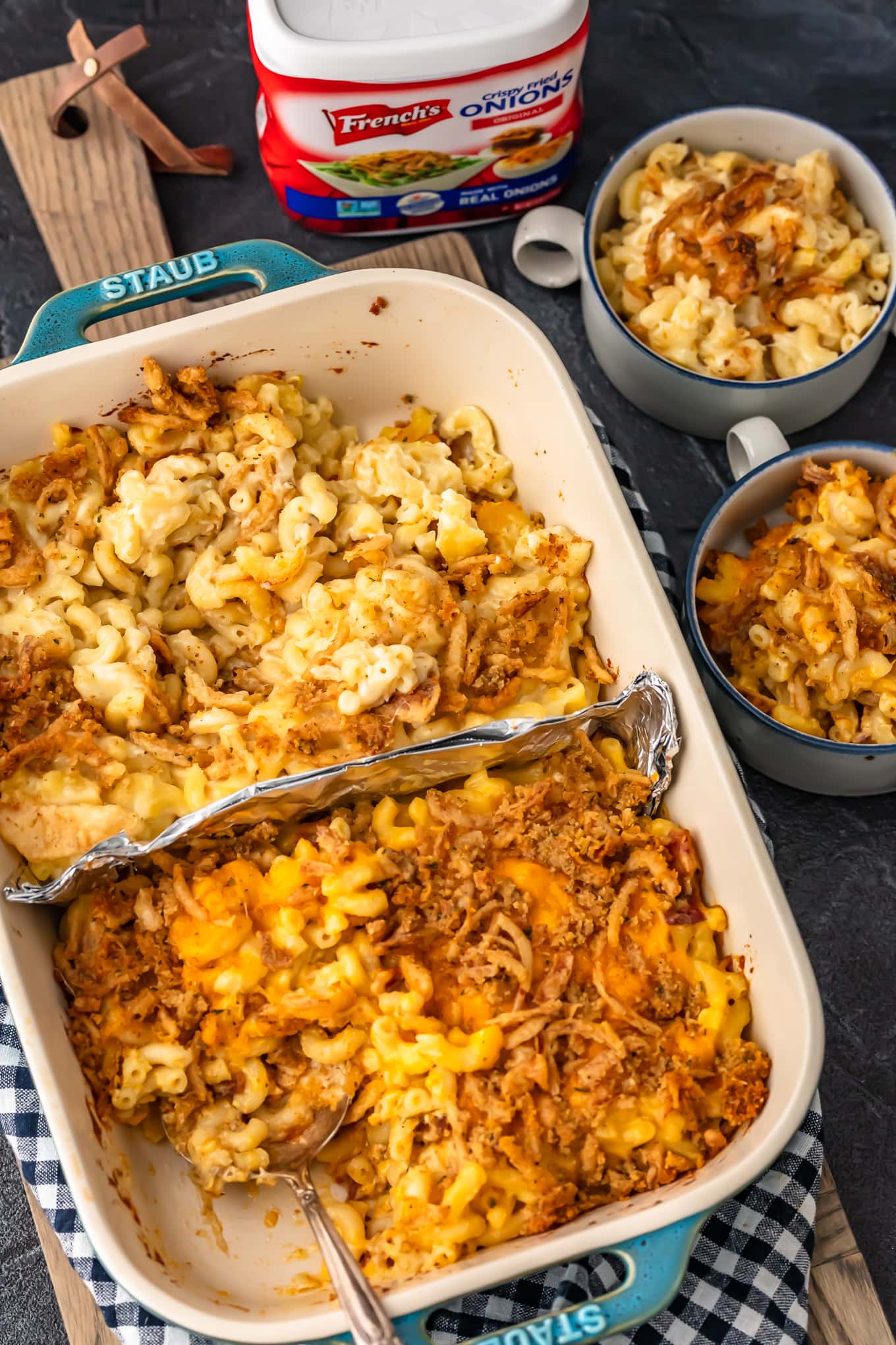 baked mac and cheese two ways in baking dish