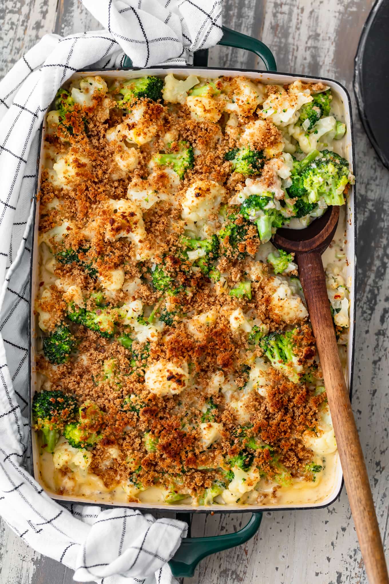 Cheesy Cauliflower Bake Gratin With Broccoli And Tofu - Broccoli Walls