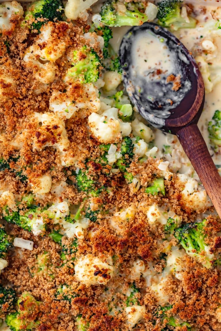 Cheesy Broccoli and Cauliflower Gratin Recipe (VIDEO!)