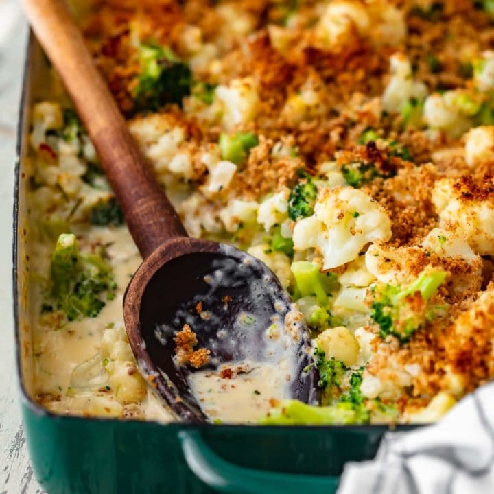 Cheesy Broccoli and Cauliflower Gratin Recipe (VIDEO!)