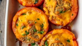 Cheesy Stuffed Tomatoes Recipe with Zucchini & Spinach