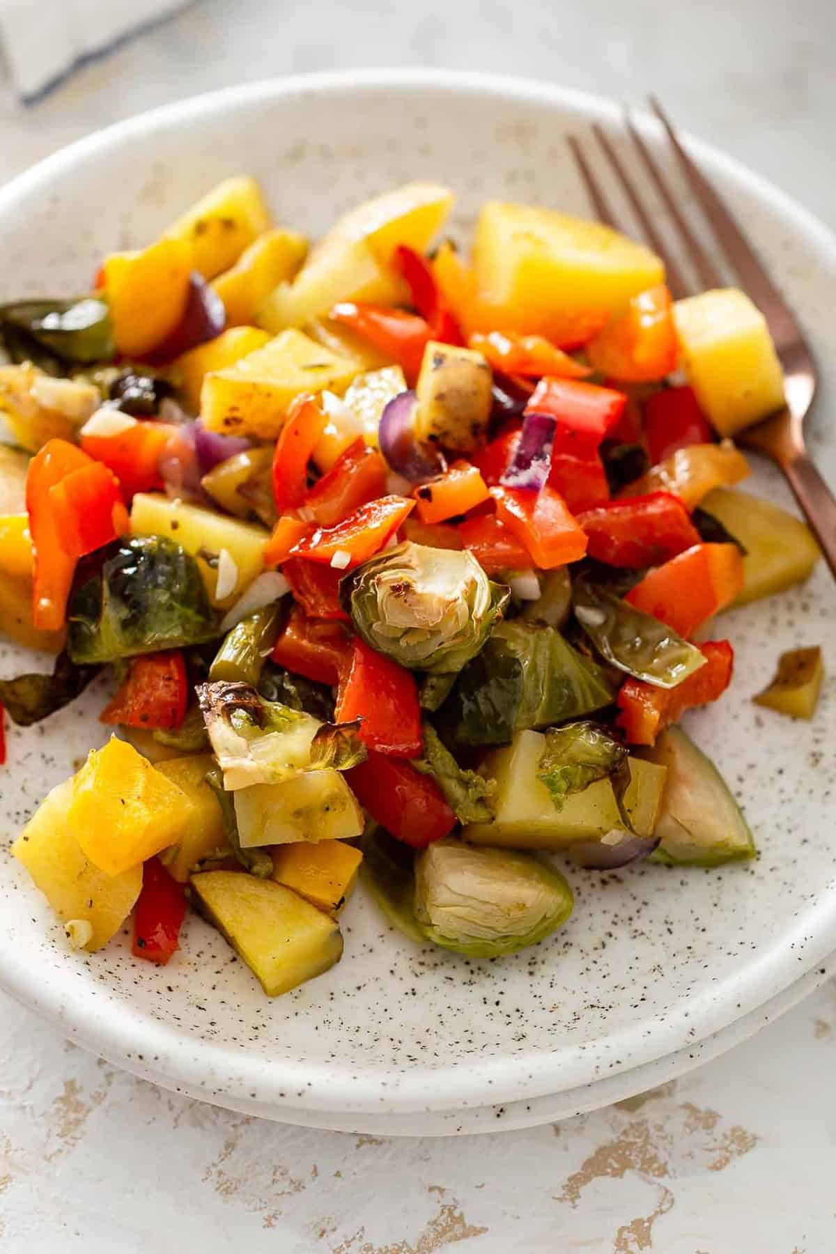 oven roasted vegetables on a plate