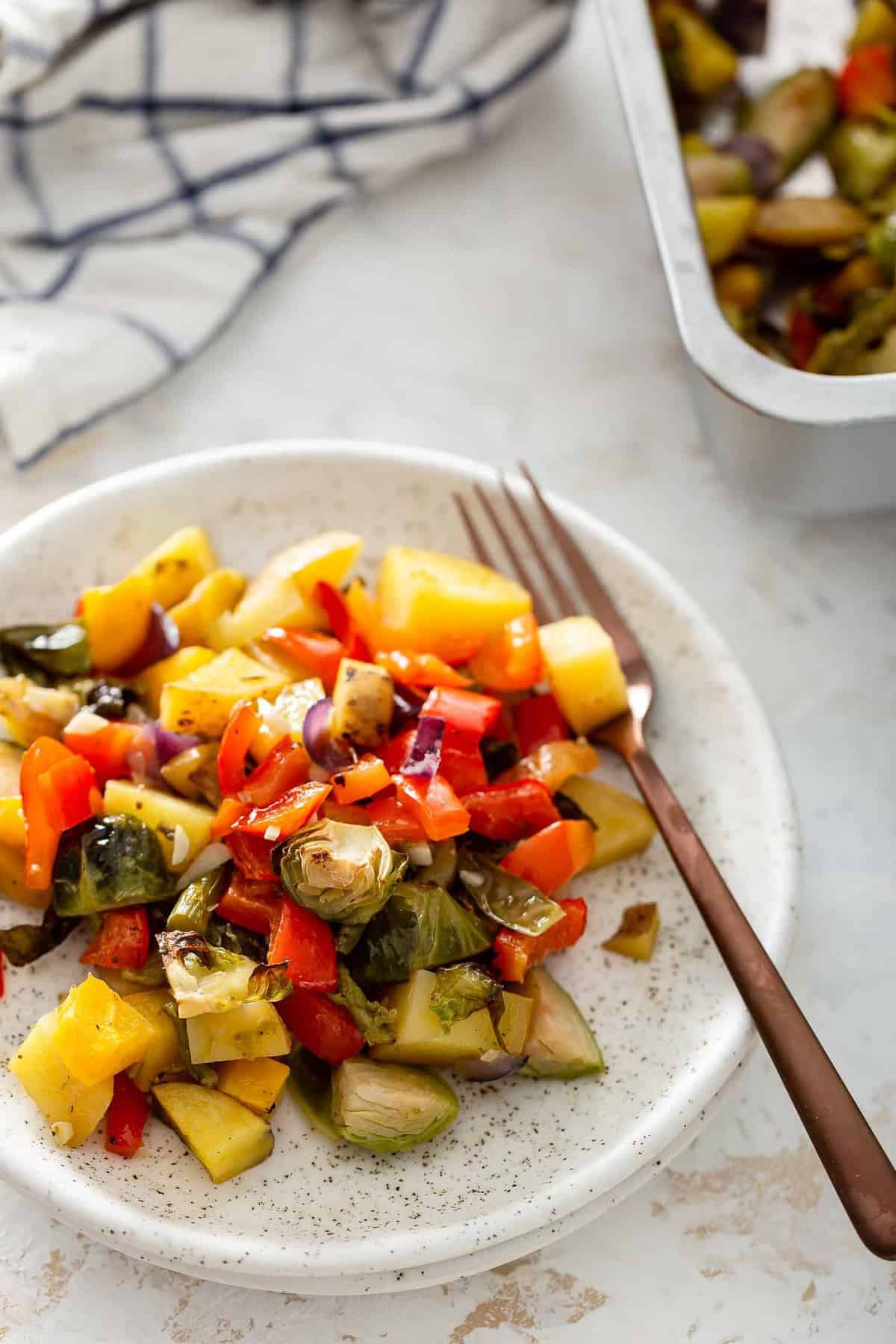 a plate full of colorful veggies