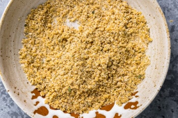 toasted italian breadcrumbs in a pan.