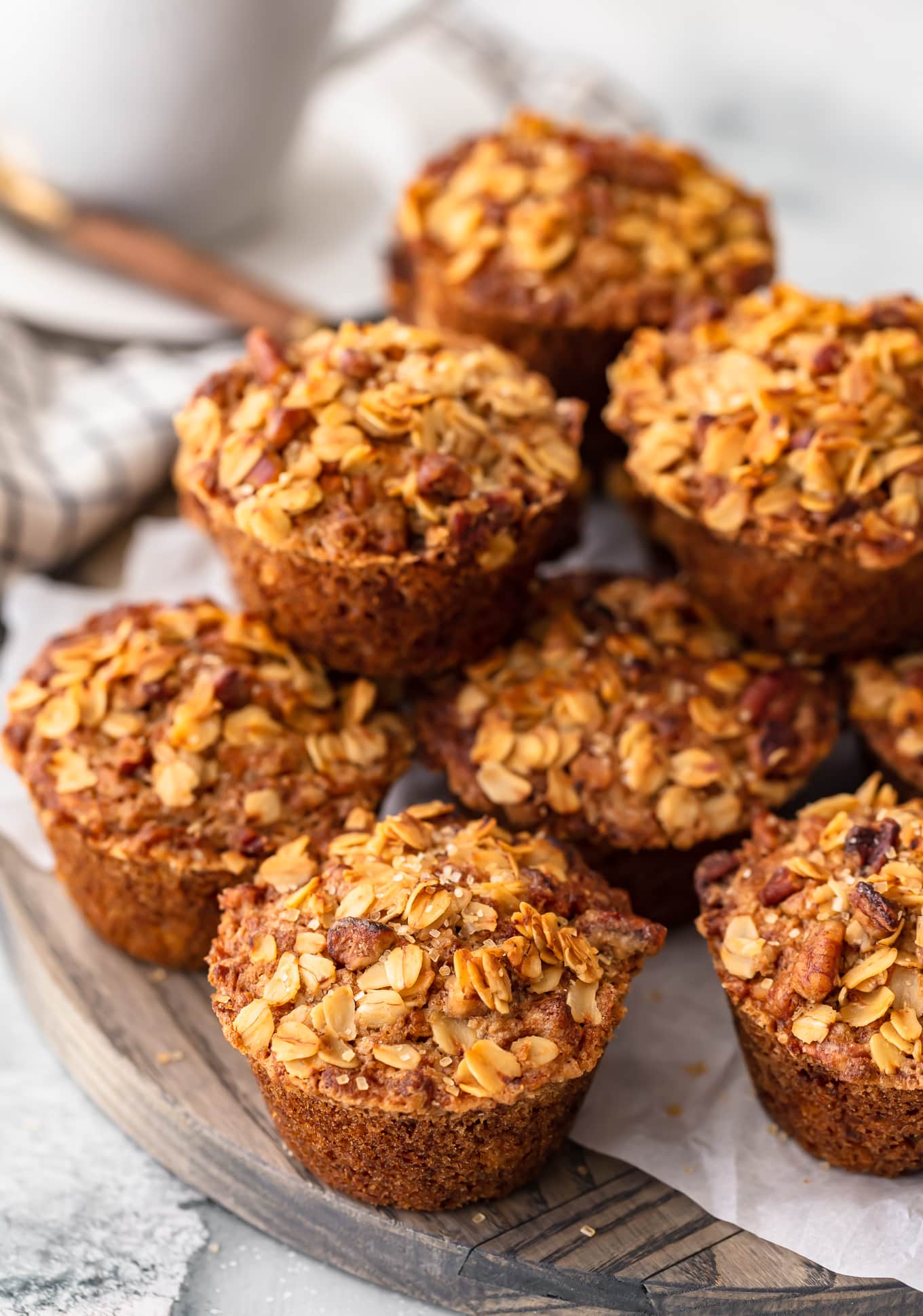 a stack of morning glory muffins