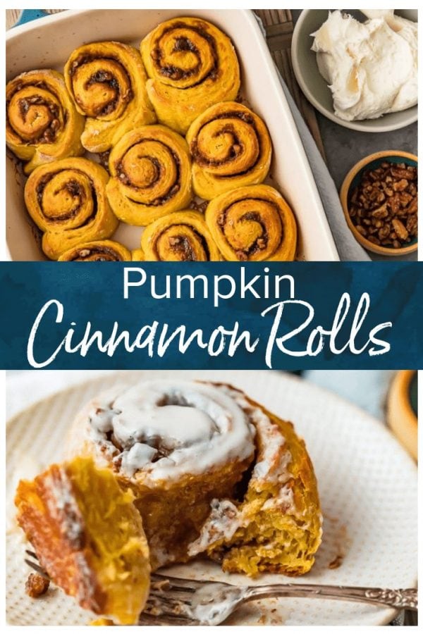 Pumpkin Cinnamon Rolls are the perfect holiday breakfast recipe for fall! It's super easy to make cinnamon rolls from scratch with this recipe. I love these for Thanksgiving, Christmas, or any weekend morning that calls for a special breakfast. And of course they're amazing for dessert too!