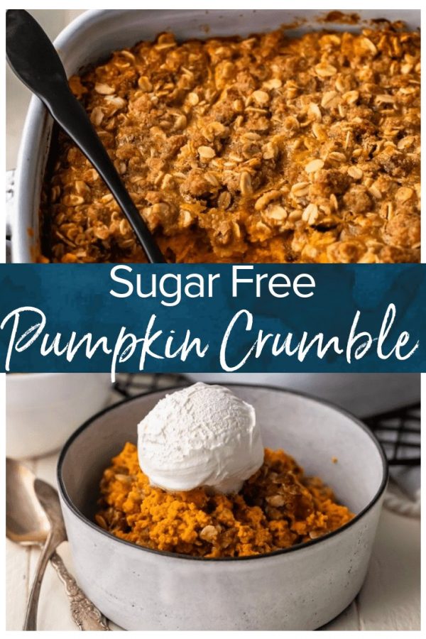 Pumpkin Pie Crumble is the perfect fall dessert recipe. Even better, this easy crumble recipe is sugar free! Make this tasty sugar free dessert for Thanksgiving and beyond!