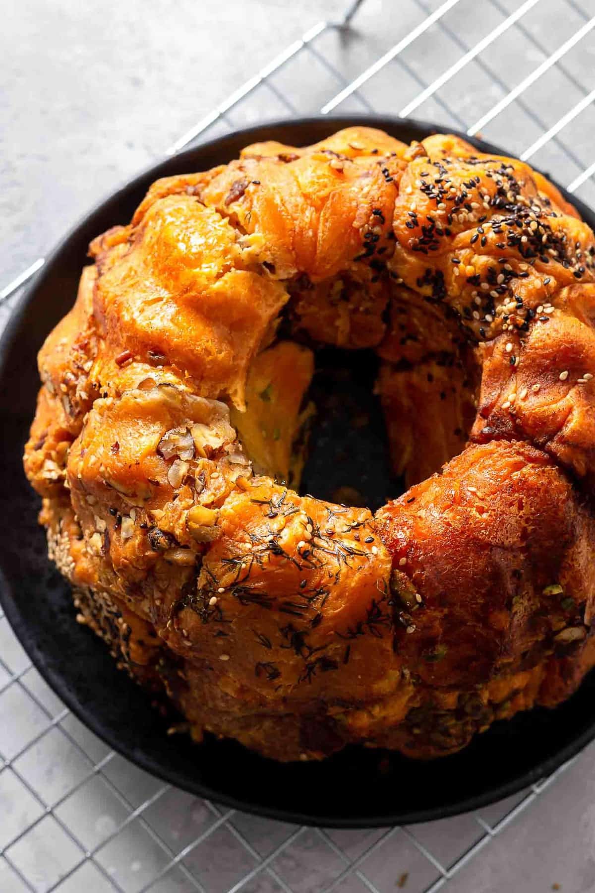 savory monkey bread on a plate