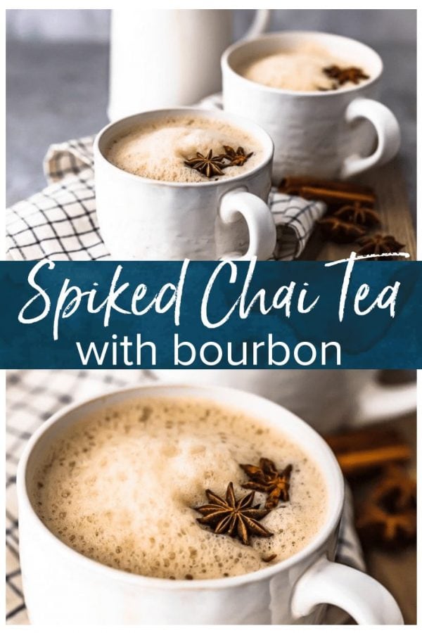 Spiked Chai is the perfect warm winter drink! This chai tea recipe is simple, delicious, and full of flavor. It's exactly what you need for Christmas parties or any chilly evening. We made it with bourbon, but it can also be made without alcohol.