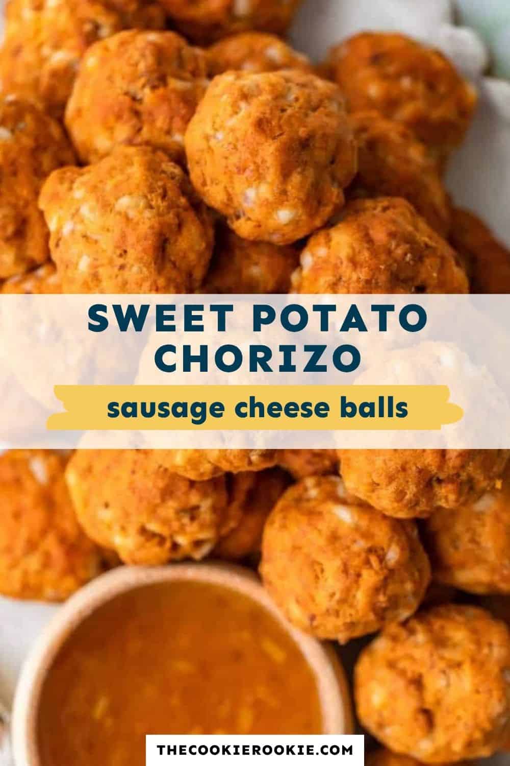 Sweet Potato Chorizo Sausage Cheese Balls pin image