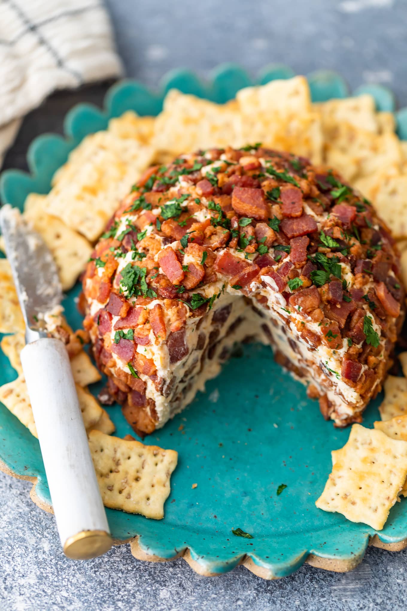 cheese ball appetizer with bacon