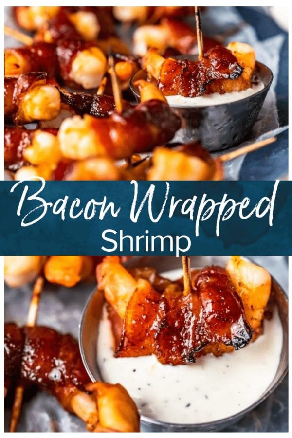 Bacon Wrapped Shrimp is an easy appetizer perfect for New Year's Eve, game day, Christmas, or any other holiday. What could be better than shrimp wrapped in bacon?! This simple shrimp appetizer has a bit of a sweet and spicy mix for the best flavor. You're going to love this bacon wrapped shrimp recipe!