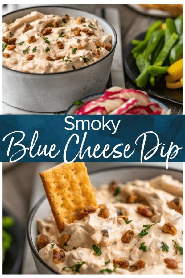 Blue Cheese Dip is the perfect veggie dip for parties, holidays, and game day. This yogurt and cream cheese dip recipe is smoky, cheesy, and full of flavor. You need this cold dip recipe for crackers, veggies, and more. It's easy to make and super tasty!