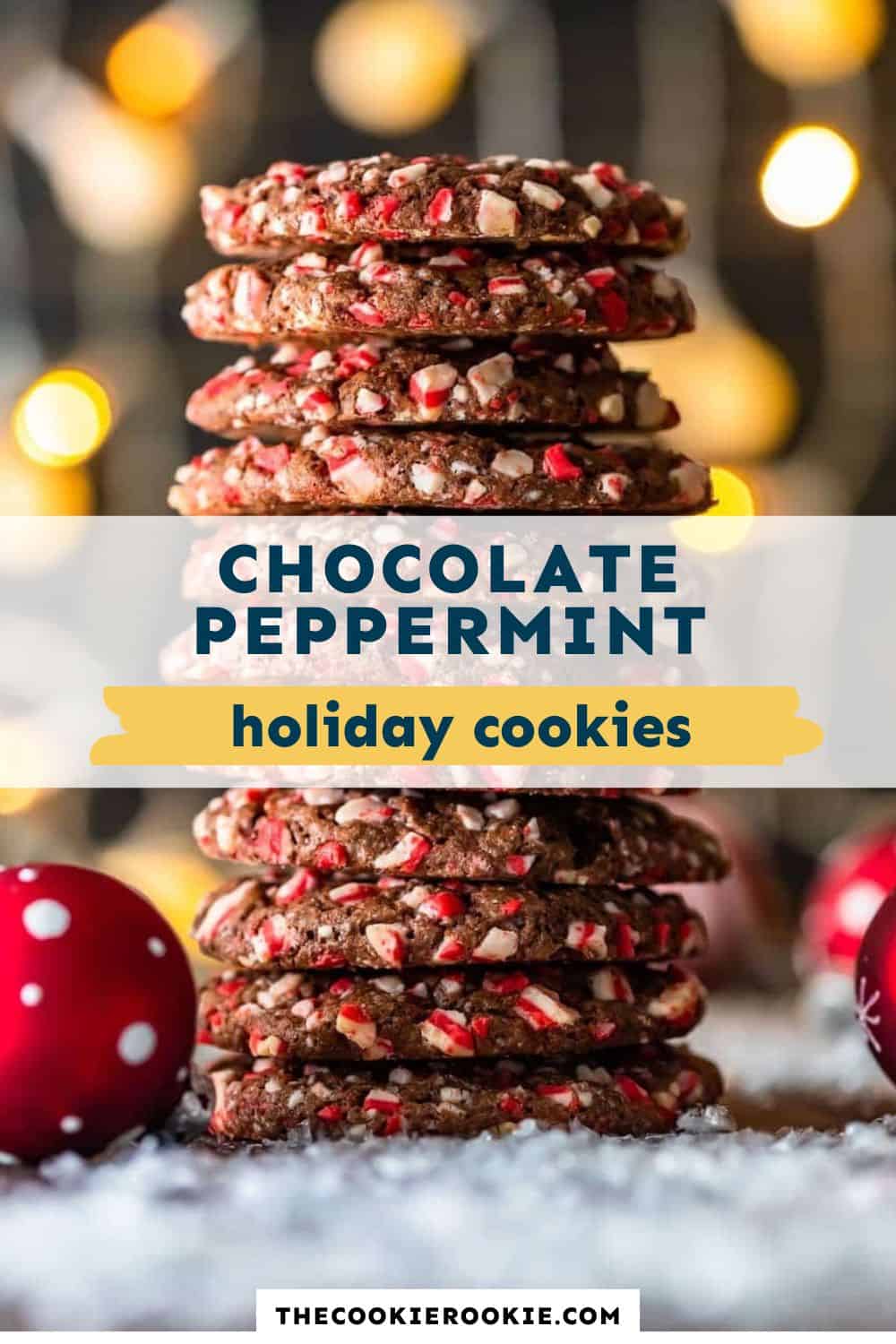 chocolate peppermint cookies pin image - 3