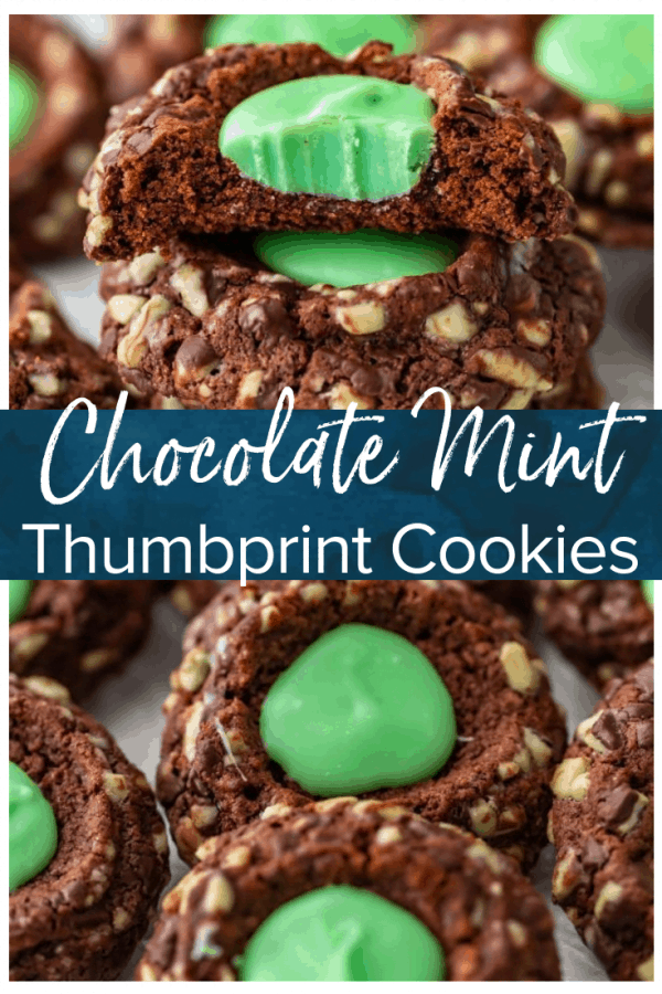 Chocolate Mint Cookies are a fresh and flavorful mint chocolate treat. These Creme de Menthe Thumbprint Cookies are just perfect for winter, and especially Christmas!