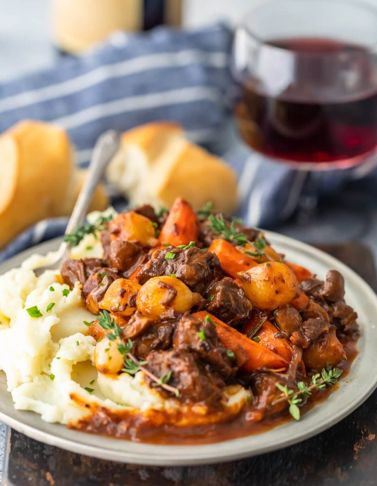 beef bourguignon recipe with carrots and onions