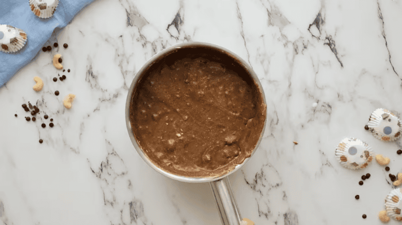 chocolate fudge in a saucepan.