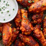 platter of baked chicken wings