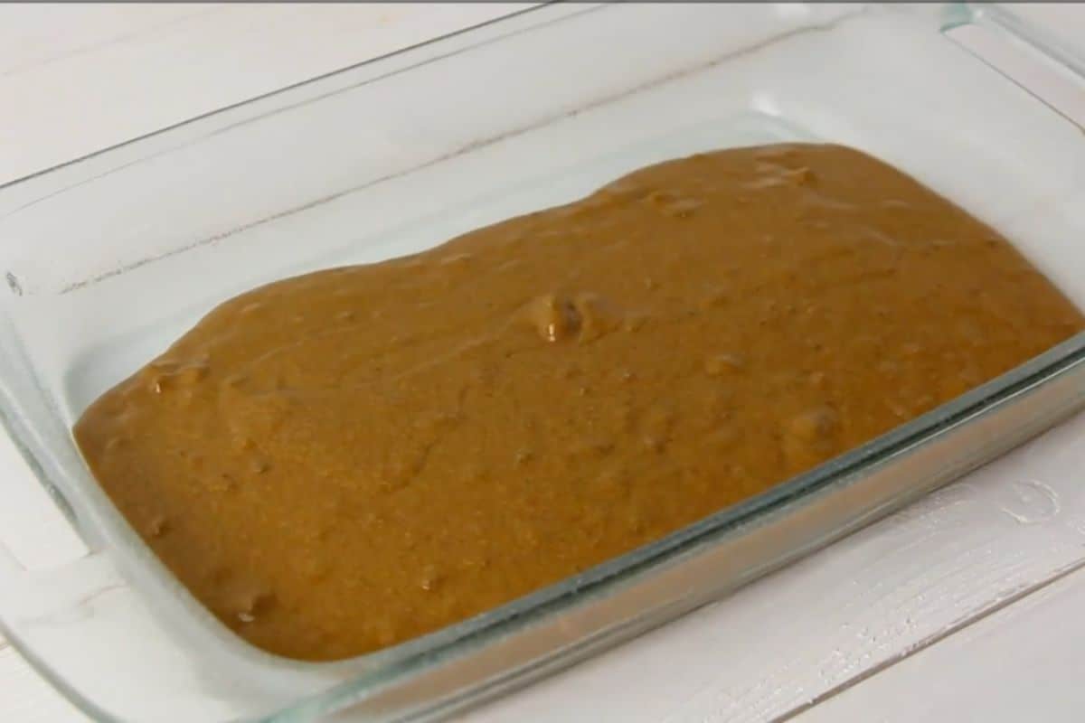 pour the mixture into greased baking dish