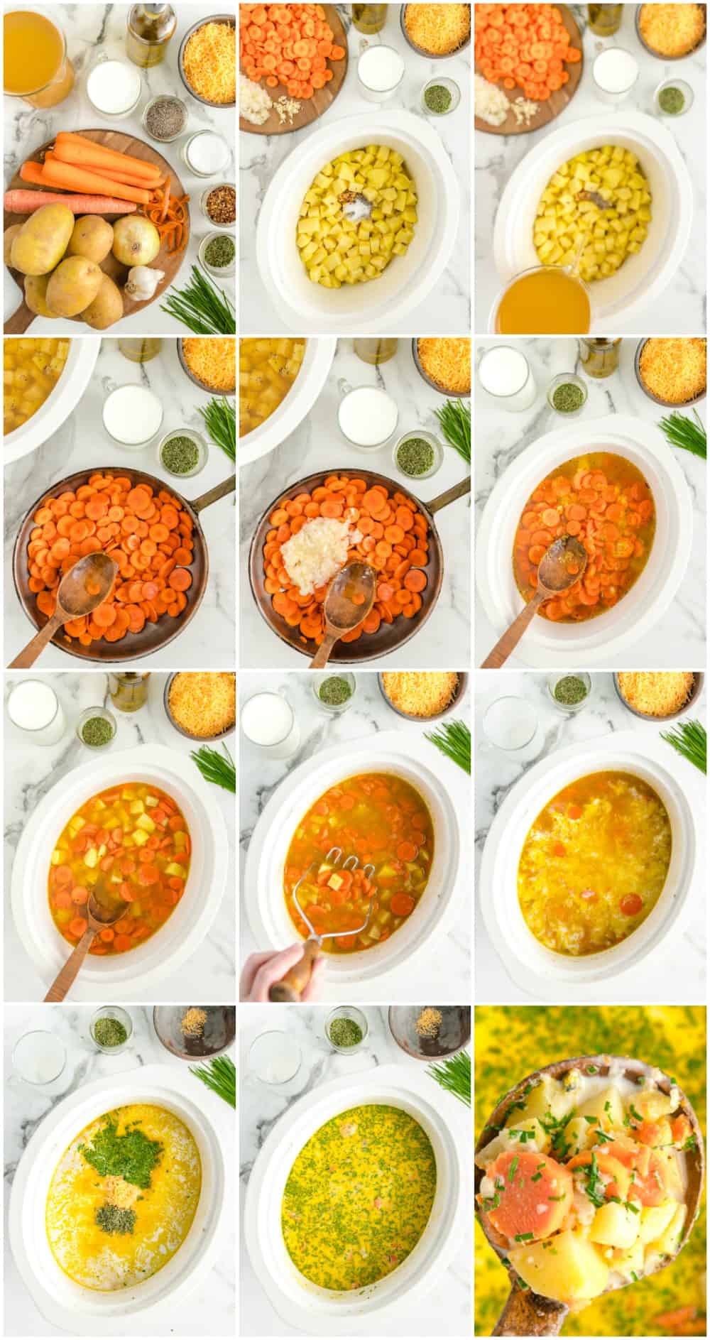 how to make potato soup in a crock pot step by step photo instructions 