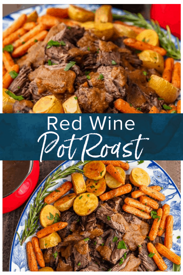Red Wine Pot Roast is such a traditional meal, but it feels gourmet! This is the best pot roast recipe to make for hearty winter meals, holidays, or special occasions. No one can say no to a juicy pot roast with veggies! Find out how to cook pot roast in the oven for the perfect winter meal