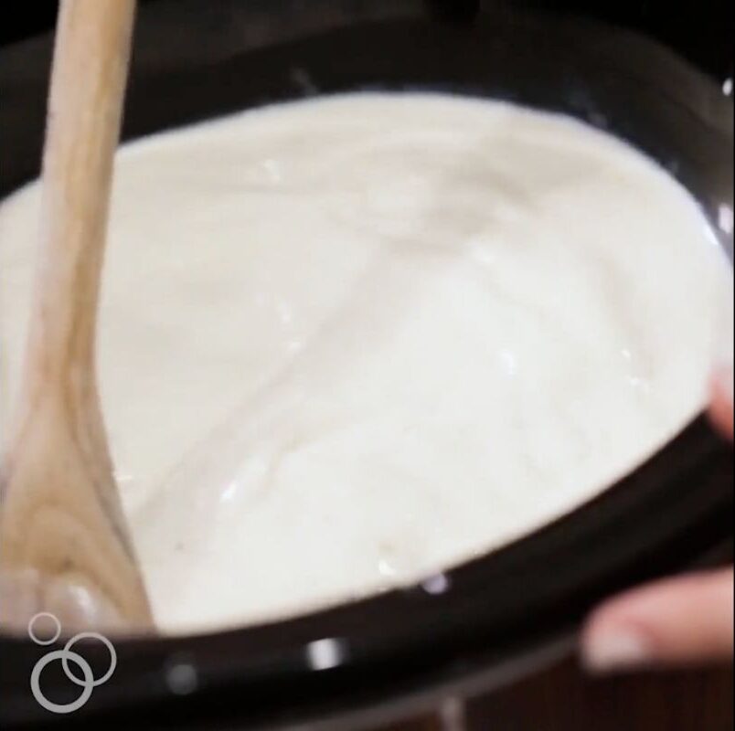 add all ingredients in crock pot and stir with the ladle.
