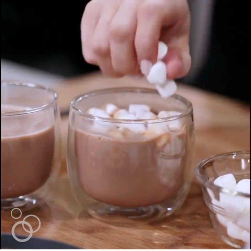 once done, pour in cups and garnish with marshmallows