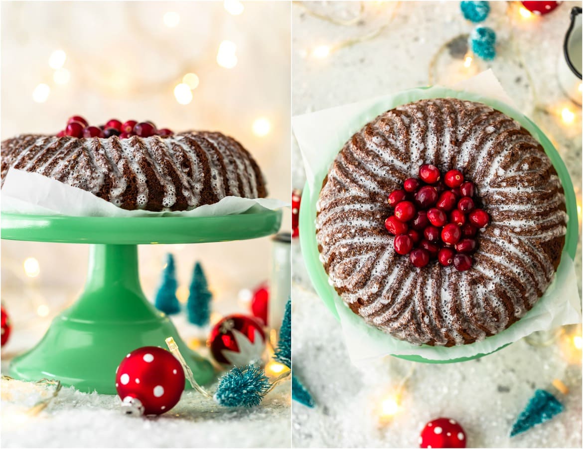 photo collage of a gingerbread loaf cake