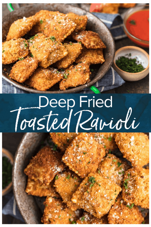 Toasted Ravioli is a classic St. Louis appetizer that deserves worldwide recognition. These deep fried raviolis are crispy, flavorful, and absolutely addicting! This easy fried ravioli recipe is perfect for parties, pre-dinner apps. or pretty much any occasion.