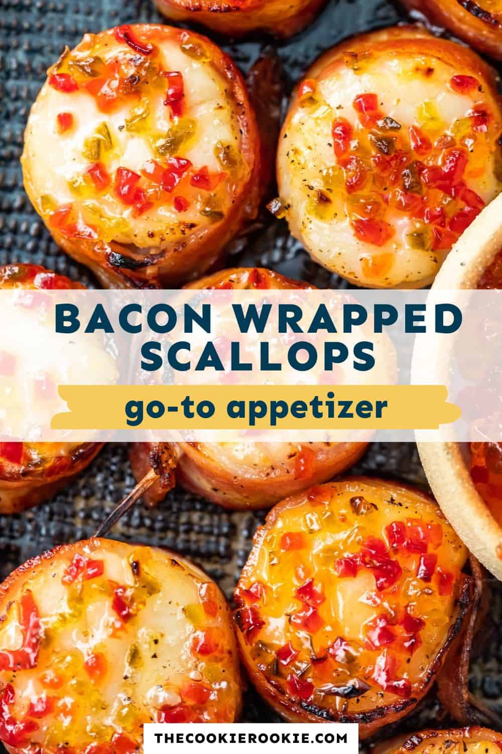 bacon wrapped scallops pin image