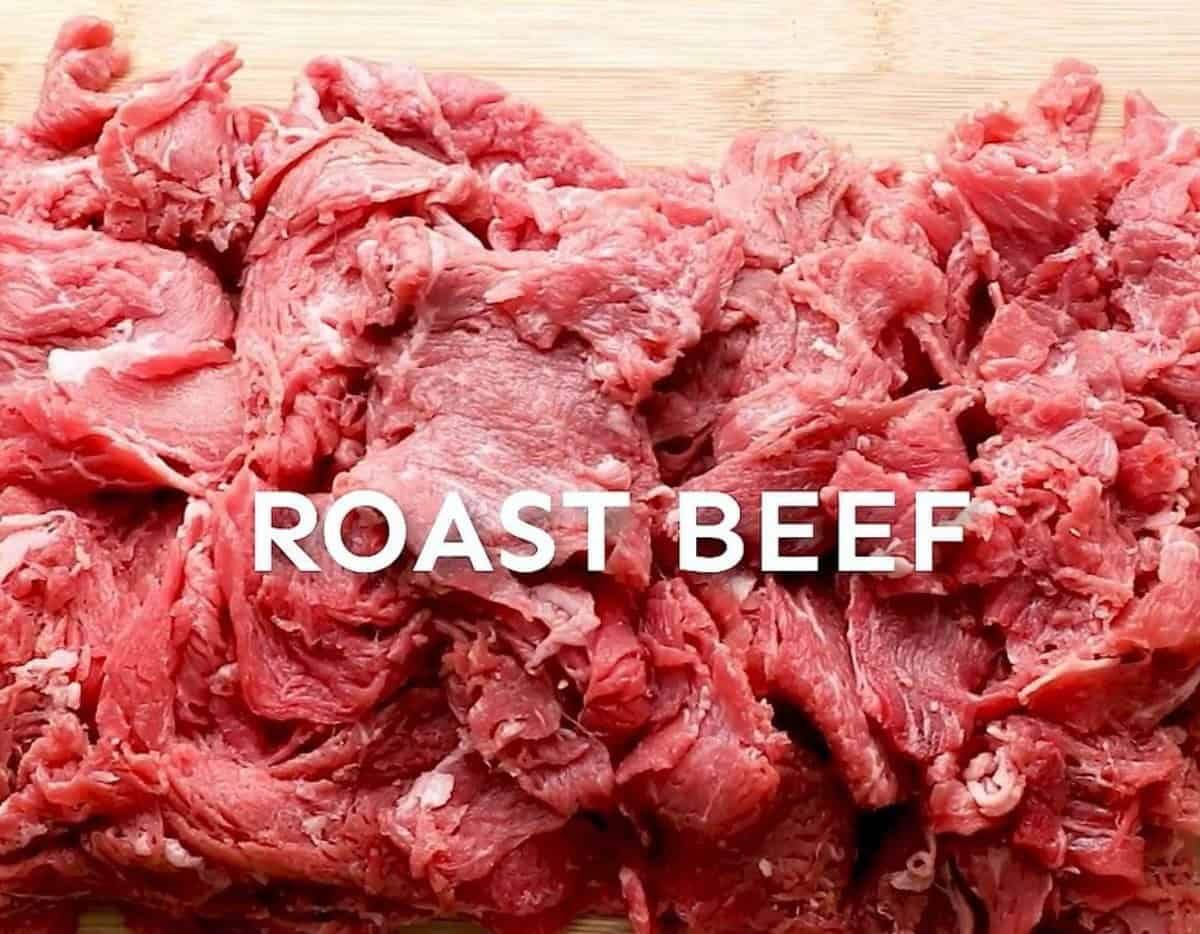 Thin slices of roast beef.