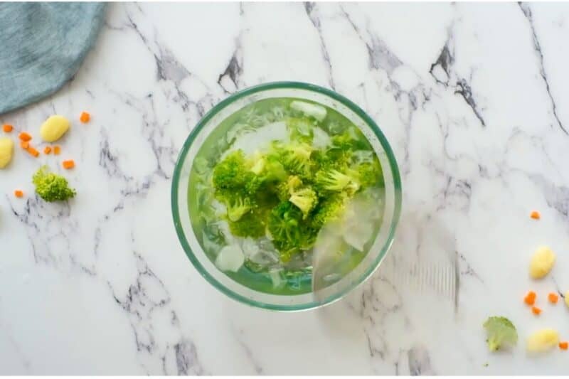 broccoli in ice water bath