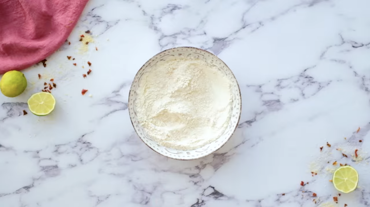 flour in a bowl.