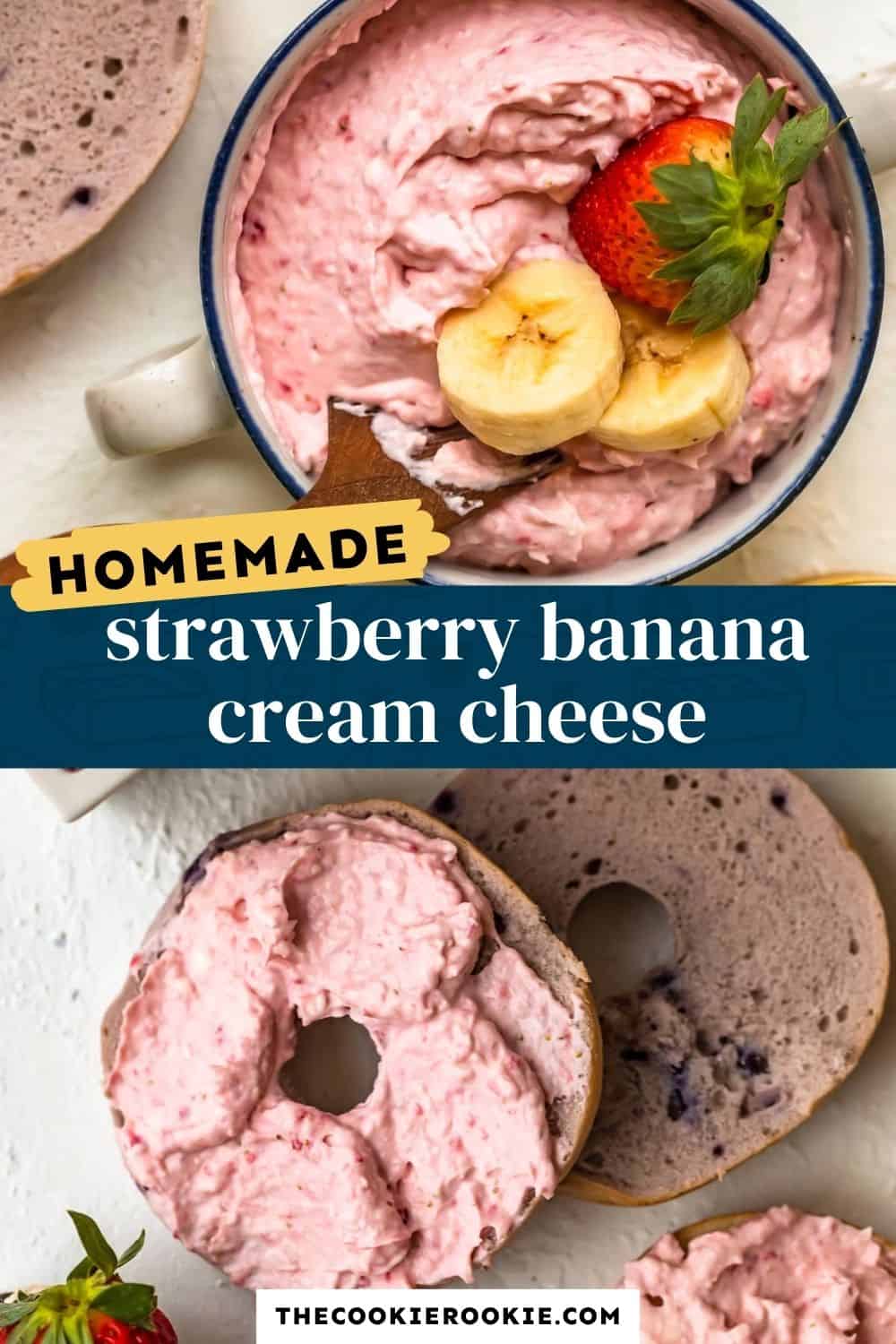 Banana Strawberry Cream Cheese Spread pin image
