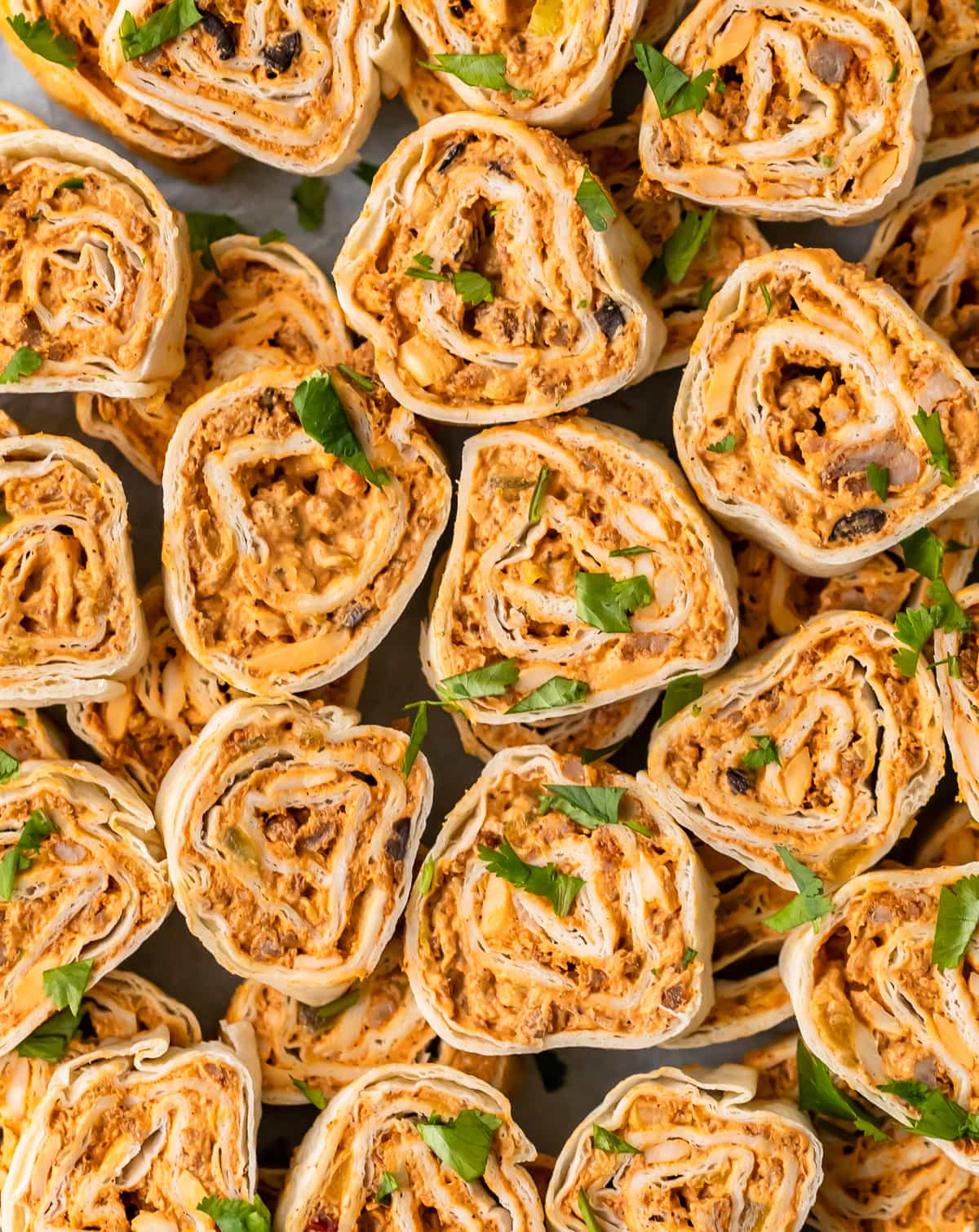 close up on mexican tortilla roll ups