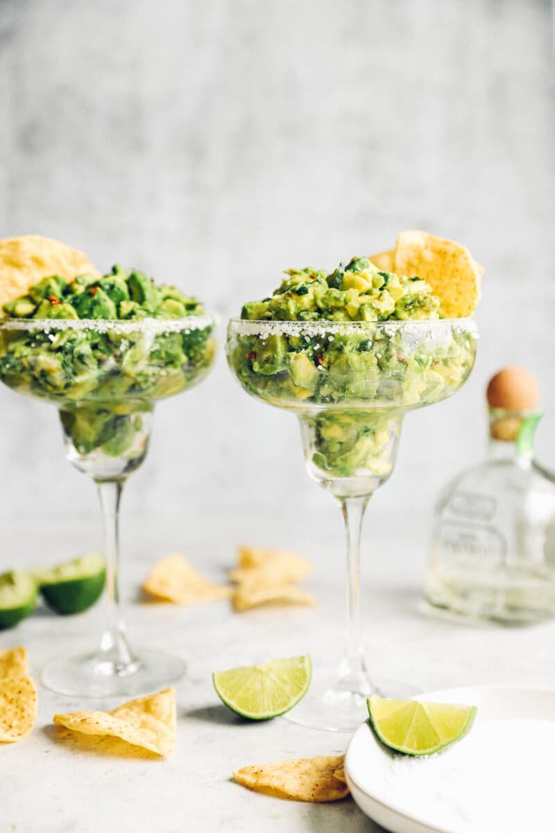 margarita guacamole in margarita glass