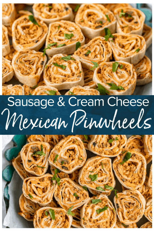 Mexican Pinwheels are a super simple and super tasty appetizer for any occasion. These Southwest Sausage Pinwheels are easy to make and require hardly any work at all. These sausage cream cheese pinwheels have all my favorite Mexican inspired flavor in one bite. Just as easy as any tortilla roll ups appetizer! #thecookierookie #appetizers #pinwheels #mexican