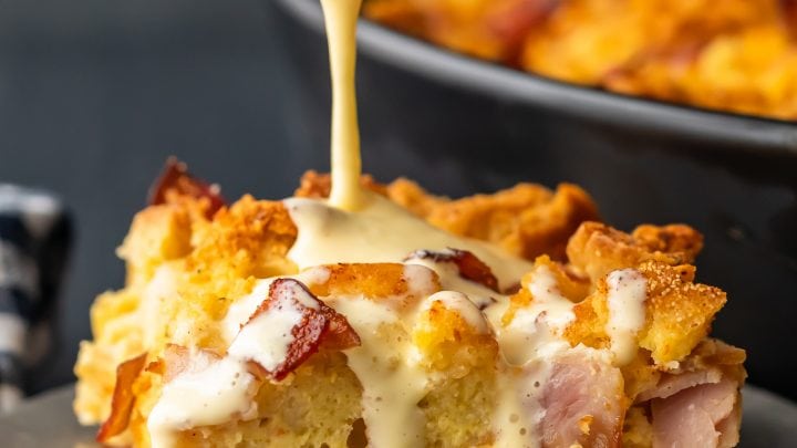 Eggs Benedict Casserole with Easy Eggs Benedict Sauce