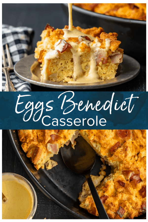 Eggs Benedict Casserole has all the flavor you love from the classic dish, mixed into one super tasty breakfast casserole. This EASY eggs benedict recipe is made with english muffins, filled with ham, and topped off with a simple eggs benedict sauce. This makes the perfect Mother's Day or Easter brunch! #thecookierookie #eggsbenedict #casserole #brunch #breakfast #easter #mothersday #breakfastcasserole