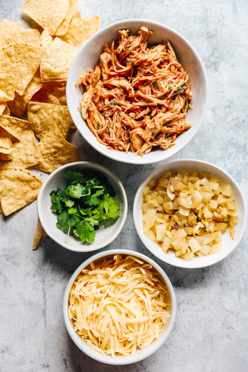 ingredients for bbq chicken nachos