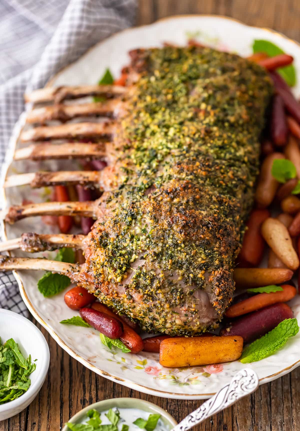 Garlic Herb Crusted Roast Rack Of Lamb